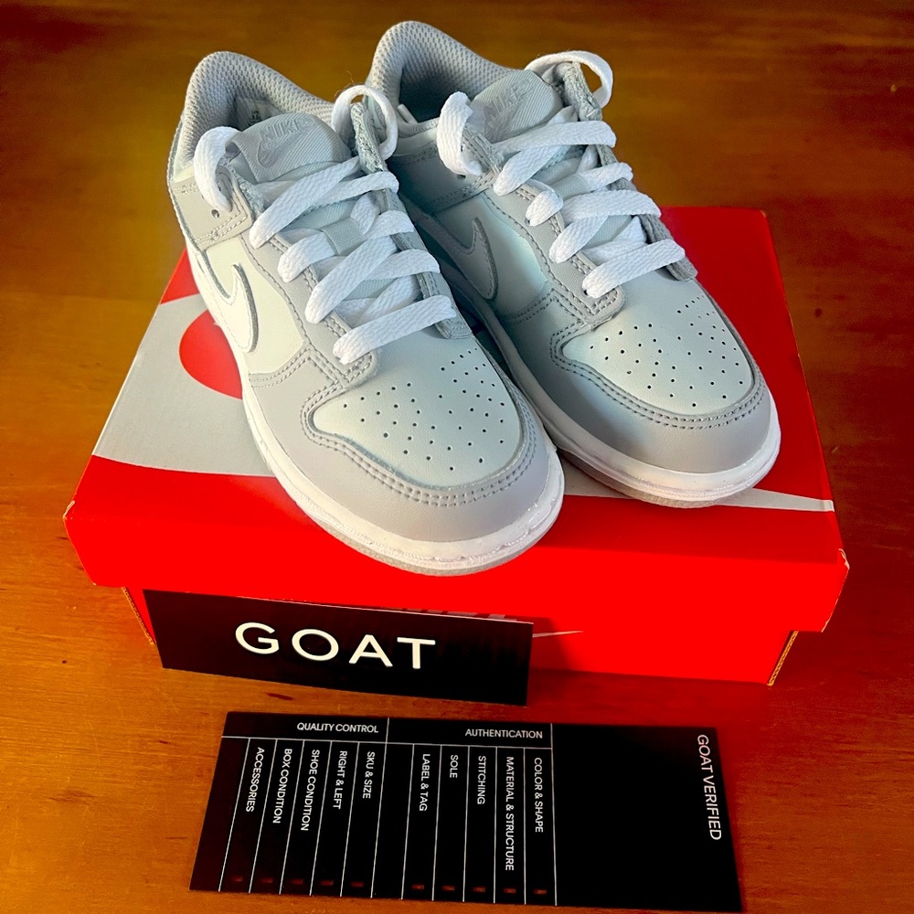 Nike Dunk Low White wolf gray kids size 11 NIB